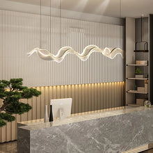 Load image into Gallery viewer, INSPIRA LIFESTYLES - Wave Modern Chandelier Wave Modern Chandelier, modern chandelier, wave chandelier, contemporary lighting, ceiling light fixture, designer chandelier, wave design light, home decor lighting, living room chandelier, dining room chandelier