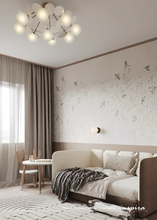 Load image into Gallery viewer, INSPIRA LIFESTYLES - Pop-Art Monochrome Chandelier, sculptural globe chandelier, monochrome modern lighting, molecular chandelier design, white contemporary chandelier, artistic LED pendant lighting