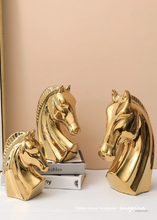 Load image into Gallery viewer, Golden Horse Sculptures