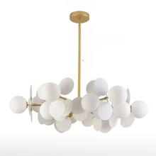 Load image into Gallery viewer, INSPIRA LIFESTYLES - Pop-Art Monochrome Chandelier, sculptural globe chandelier, monochrome modern lighting, molecular chandelier design, white contemporary chandelier, artistic LED pendant lighting