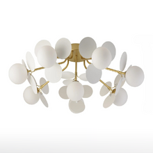 Load image into Gallery viewer, INSPIRA LIFESTYLES - Pop-Art Monochrome Chandelier, sculptural globe chandelier, monochrome modern lighting, molecular chandelier design, white contemporary chandelier, artistic LED pendant lighting