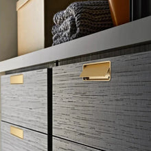 Load image into Gallery viewer, INSPIRA LIFESTYLES | Aero Flush Pull Handles, flush-mounted pull handles, minimalist cabinet hardware, zinc alloy drawer pulls, push-flap mechanism, contemporary kitchen handles, hidden installation hardware, modern wardrobe pulls, space-saving cabinet handles, sleek bathroom hardware, matte black, brushed gold, grey finishes, seamless design, durable drawer pulls, modern interior design, streamlined aesthetics, embedded cabinet pulls, touch-to-open handles