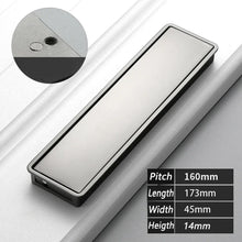 Load image into Gallery viewer, INSPIRA LIFESTYLES | Aero Flush Pull Handles, flush-mounted pull handles, minimalist cabinet hardware, zinc alloy drawer pulls, push-flap mechanism, contemporary kitchen handles, hidden installation hardware, modern wardrobe pulls, space-saving cabinet handles, sleek bathroom hardware, matte black, brushed gold, grey finishes, seamless design, durable drawer pulls, modern interior design, streamlined aesthetics, embedded cabinet pulls, touch-to-open handles