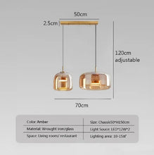 Load image into Gallery viewer, Altura Glass Pendant | INSPIRA LIFESTYLES - amber glass pendant light, smoked glass lighting, modern pendant light, farmhouse pendant light, industrial lighting, kitchen island lighting, bedside pendant light, dining room pendant, minimalist lighting, cluster pendant lights, glass hanging light, residential lighting, hospitality lighting, transitional lighting, contemporary glass pendant, modern light fixtures, modern lighting