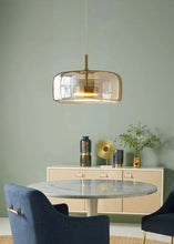 Load image into Gallery viewer, Altura Glass Pendant | INSPIRA LIFESTYLES - amber glass pendant light, smoked glass lighting, modern pendant light, farmhouse pendant light, industrial lighting, kitchen island lighting, bedside pendant light, dining room pendant, minimalist lighting, cluster pendant lights, glass hanging light, residential lighting, hospitality lighting, transitional lighting, contemporary glass pendant, modern light fixtures, modern lighting