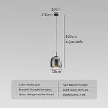 Load image into Gallery viewer, Altura Glass Pendant | INSPIRA LIFESTYLES - amber glass pendant light, smoked glass lighting, modern pendant light, farmhouse pendant light, industrial lighting, kitchen island lighting, bedside pendant light, dining room pendant, minimalist lighting, cluster pendant lights, glass hanging light, residential lighting, hospitality lighting, transitional lighting, contemporary glass pendant, modern light fixtures, modern lighting