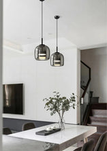 Load image into Gallery viewer, Altura Glass Pendant | INSPIRA LIFESTYLES - amber glass pendant light, smoked glass lighting, modern pendant light, farmhouse pendant light, industrial lighting, kitchen island lighting, bedside pendant light, dining room pendant, minimalist lighting, cluster pendant lights, glass hanging light, residential lighting, hospitality lighting, transitional lighting, contemporary glass pendant, modern light fixtures, modern lighting