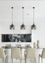Load image into Gallery viewer, Altura Glass Pendant | INSPIRA LIFESTYLES - amber glass pendant light, smoked glass lighting, modern pendant light, farmhouse pendant light, industrial lighting, kitchen island lighting, bedside pendant light, dining room pendant, minimalist lighting, cluster pendant lights, glass hanging light, residential lighting, hospitality lighting, transitional lighting, contemporary glass pendant, modern light fixtures, modern lighting