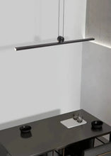 Load image into Gallery viewer, INSPIRA LIFESTYLES - Arlo Linear Pendant, Sleek Modern Chandelier, Reception Counter Light, Meeting Room Light, Office Lighting, Modern Pendant Light, Minimalist Design Light Fixture, Minimalist Strip Light, Modern LED Light, Kitchen Island Light, Dining Room Light, Dining Table Light, Sleek LED Light, Contemporary Home Lighting, Luxury Home Light, Modern Home Design Light, Contemporary Light Fixture, Conference Room Lighting, Black Timber Light, Black Suspended Pendant Light, Modern Chandelier, Linear LED