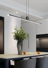Load image into Gallery viewer, INSPIRA LIFESTYLES - Arlo Linear Pendant, Sleek Modern Chandelier, Reception Counter Light, Meeting Room Light, Office Lighting, Modern Pendant Light, Minimalist Design Light Fixture, Minimalist Strip Light, Modern LED Light, Kitchen Island Light, Dining Room Light, Dining Table Light, Sleek LED Light, Contemporary Home Lighting, Luxury Home Light, Modern Home Design Light, Contemporary Light Fixture, Conference Room Lighting, Black Timber Light, Black Suspended Pendant Light, Modern Chandelier, Linear LED