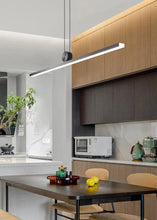 Load image into Gallery viewer, INSPIRA LIFESTYLES - Arlo Linear Pendant, Sleek Modern Chandelier, Reception Counter Light, Meeting Room Light, Office Lighting, Modern Pendant Light, Minimalist Design Light Fixture, Minimalist Strip Light, Modern LED Light, Kitchen Island Light, Dining Room Light, Dining Table Light, Sleek LED Light, Contemporary Home Lighting, Luxury Home Light, Modern Home Design Light, Contemporary Light Fixture, Conference Room Lighting, Black Timber Light, Black Suspended Pendant Light, Modern Chandelier, Linear LED