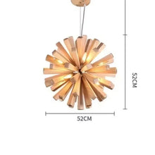 Load image into Gallery viewer, Inspira Lifestyles | Array Wooden Chandelier – Globe-shaped pendant light made from solid wood rods in Natural Ash or Dark Walnut, inspired by Japanese and vintage design, suitable for modern and classic interiors