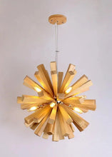 Load image into Gallery viewer, Inspira Lifestyles | Array Wooden Chandelier – Globe-shaped pendant light made from solid wood rods in Natural Ash or Dark Walnut, inspired by Japanese and vintage design, suitable for modern and classic interiors