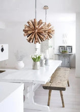 Load image into Gallery viewer, Inspira Lifestyles | Array Wooden Chandelier – Globe-shaped pendant light made from solid wood rods in Natural Ash or Dark Walnut, inspired by Japanese and vintage design, suitable for modern and classic interiors