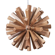 Load image into Gallery viewer, Inspira Lifestyles | Array Wooden Chandelier – Globe-shaped pendant light made from solid wood rods in Natural Ash or Dark Walnut, inspired by Japanese and vintage design, suitable for modern and classic interiors