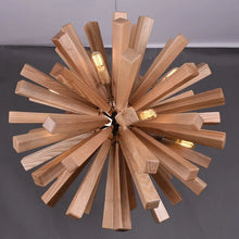 Load image into Gallery viewer, Inspira Lifestyles | Array Wooden Chandelier – Globe-shaped pendant light made from solid wood rods in Natural Ash or Dark Walnut, inspired by Japanese and vintage design, suitable for modern and classic interiors