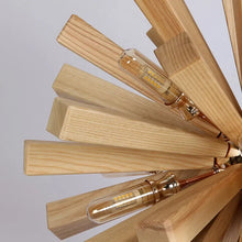 Load image into Gallery viewer, Inspira Lifestyles | Array Wooden Chandelier – Globe-shaped pendant light made from solid wood rods in Natural Ash or Dark Walnut, inspired by Japanese and vintage design, suitable for modern and classic interiors