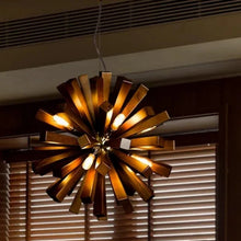 Load image into Gallery viewer, Inspira Lifestyles | Array Wooden Chandelier – Globe-shaped pendant light made from solid wood rods in Natural Ash or Dark Walnut, inspired by Japanese and vintage design, suitable for modern and classic interiors