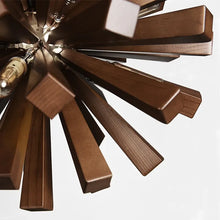 Load image into Gallery viewer, Inspira Lifestyles | Array Wooden Chandelier – Globe-shaped pendant light made from solid wood rods in Natural Ash or Dark Walnut, inspired by Japanese and vintage design, suitable for modern and classic interiors