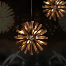 Load image into Gallery viewer, Inspira Lifestyles | Array Wooden Chandelier – Globe-shaped pendant light made from solid wood rods in Natural Ash or Dark Walnut, inspired by Japanese and vintage design, suitable for modern and classic interiors
