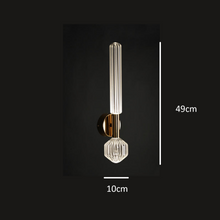 Load image into Gallery viewer, INSPIRA LIFESTYLES | Asterisk Light Sculptural glass pendant light with striped pattern from the Asterisk Light Series, cluster of tubular glass pendants forming a chandelier over stairwell, single striped glass pendant light styled beside bed, modern glass table lamp with striped detailing from the Asterisk Series, floor lamp with sculptural glass shade and minimalist base, high ceiling lighting installation featuring Asterisk pendant cluster, close-up of striped glass tubing on contemporary pendant light.