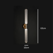 Load image into Gallery viewer, INSPIRA LIFESTYLES | Asterisk Light Sculptural glass pendant light with striped pattern from the Asterisk Light Series, cluster of tubular glass pendants forming a chandelier over stairwell, single striped glass pendant light styled beside bed, modern glass table lamp with striped detailing from the Asterisk Series, floor lamp with sculptural glass shade and minimalist base, high ceiling lighting installation featuring Asterisk pendant cluster, close-up of striped glass tubing on contemporary pendant light.