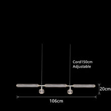 Load image into Gallery viewer, INSPIRA LIFESTYLES | Asterisk Light Sculptural glass pendant light with striped pattern from the Asterisk Light Series, cluster of tubular glass pendants forming a chandelier over stairwell, single striped glass pendant light styled beside bed, modern glass table lamp with striped detailing from the Asterisk Series, floor lamp with sculptural glass shade and minimalist base, high ceiling lighting installation featuring Asterisk pendant cluster, close-up of striped glass tubing on contemporary pendant light.