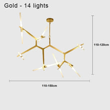 Load image into Gallery viewer, INSPIRA LIFESTYLES - Branch Modern Chandelier, Modern Chandelier, Sculptural Light, Modern Pendant Light, Metal Chandelier, Designer Pendant Light, Kitchen Light, Dining Table Light, Luxury Chandelier, Bedroom Light, Living Room Light, Chandelier, Pendant Light, Branch Light, Tree Light, Sputnik Light, Nordic Light, Minimalist Chandelier, Accent Light, Glass Chandelier, Contemporary LED Fixture, Abstract Light, Hotel Lighting, Restaurant Lighting, Spa Lighting, Salon Lighting, Casino Chandelier