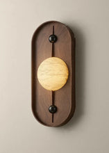 Load image into Gallery viewer, INSPIRA LIFESTYLES | Cachu Wall Sconce - WOOD WALL SCONCE, WOOD WALL LIGHT, WALL LAMPS & SCONCES, WALL LAMP, Vintage Wall Sconce, VINTAGE WALL LIGHT, Stylish Wall Sconce, RETRO WALL SCONCE, Natural Marble Wall Lamp, Modern LED Wall Lamp, Modern Bedside Sconce, MARBLE WALL SCONCE, Luxury Wall Sconce, Living Room Wall Sconce, LED Wall Light, Elegant Wall Sconce, Designer Wall Sconce, Decorative Wall Light, Decorative Wall Lamp, Contemporary LED Wall Light, Contemporary Bedside Lamp, Bedside Wall Lamp