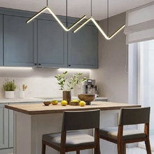 Load image into Gallery viewer, INSPIRA LIFESTYLES - Directions Minimalist Chandelier, LED chandelier, linear pendant light, modern ceiling light, black chandelier, gold chandelier, minimalist lighting, dining room light, kitchen island pendant, contemporary LED fixture, architectural chandelier