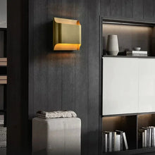 Load image into Gallery viewer, Inspira LIfestyles | Fold Wall Sconce – Modern Minimalist LED Light made of copper finished in Gold or Black