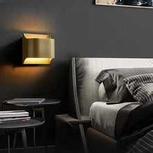 Load image into Gallery viewer, Inspira LIfestyles | Fold Wall Sconce – Modern Minimalist LED Light made of copper finished in Gold or Black