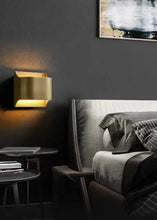 Load image into Gallery viewer, Inspira LIfestyles | Fold Wall Sconce – Modern Minimalist LED Light made of copper finished in Gold or Black