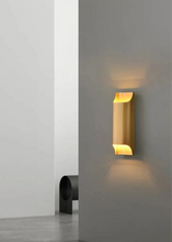 Load image into Gallery viewer, Inspira LIfestyles | Fold Wall Sconce – Modern Minimalist LED Light made of copper finished in Gold or Black