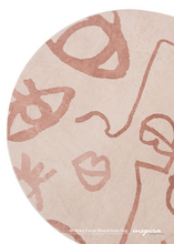 Load image into Gallery viewer, INSPIRA LIFESTYLES - Abstract Faces Round Area Rug, Miró-inspired rug, artistic round area rug, abstract art rug, modern statement rug, colourful round rug, creative interior flooring