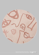 Load image into Gallery viewer, INSPIRA LIFESTYLES - Abstract Faces Round Area Rug, Miró-inspired rug, artistic round area rug, abstract art rug, modern statement rug, colourful round rug, creative interior flooring