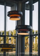 Load image into Gallery viewer, INSPIRA LIFESTYLES - Canto Tinted Glass Pendant, sculptural glass pendant light, layered tinted glass lighting, olive green glass pendant, plum glass pendant, rust glass pendant, modern interior lighting, designer glass pendant, hospitality lighting