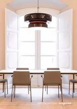 Load image into Gallery viewer, INSPIRA LIFESTYLES - Canto Tinted Glass Pendant, sculptural glass pendant light, layered tinted glass lighting, olive green glass pendant, plum glass pendant, rust glass pendant, modern interior lighting, designer glass pendant, hospitality lighting