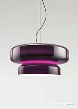 Load image into Gallery viewer, INSPIRA LIFESTYLES - Canto Tinted Glass Pendant, sculptural glass pendant light, layered tinted glass lighting, olive green glass pendant, plum glass pendant, rust glass pendant, modern interior lighting, designer glass pendant, hospitality lighting