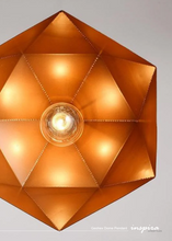 Load image into Gallery viewer, INSPIRA LIFESTYLES - Geohex Dome Pendant, industrial geometric pendant light, faceted metal dome pendant, copper interior pendant light, black industrial pendant, white industrial pendant, dining table pendant lighting, kitchen island pendant light, restaurant pendant lighting