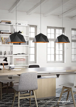 Load image into Gallery viewer, INSPIRA LIFESTYLES - Geohex Dome Pendant, industrial geometric pendant light, faceted metal dome pendant, copper interior pendant light, black industrial pendant, white industrial pendant, dining table pendant lighting, kitchen island pendant light, restaurant pendant lighting