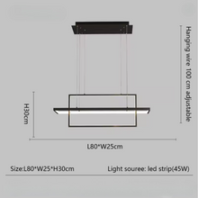 Load image into Gallery viewer, INSPIRA LIFESTYLES - Geometric Rectangles Chandelier, modern geometric chandelier, rectangular LED chandelier, architectural ceiling light, dining table chandelier, kitchen island lighting, contemporary interior lighting