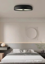 Load image into Gallery viewer, INSPIRA LIFESTYLES - Ivalo Ceiling Light, circular LED ceiling light, iron body ceiling fixture, frosted diffuser ceiling light, Scandinavian ceiling light, hallway ceiling lighting, bedroom ceiling light