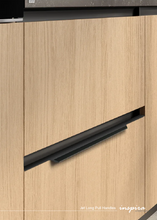 Load image into Gallery viewer, INSPIRA LIFESTYLES - Jet Long Pull Handles, minimalist cabinet pull handles, blade style cabinet hardware, edge mounted cabinet handles, long pull handles black gold, modern kitchen cabinet hardware, aluminium cabinet handles