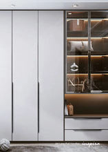 Load image into Gallery viewer, INSPIRA LIFESTYLES - Jet Long Pull Handles, minimalist cabinet pull handles, blade style cabinet hardware, edge mounted cabinet handles, long pull handles black gold, modern kitchen cabinet hardware, aluminium cabinet handles