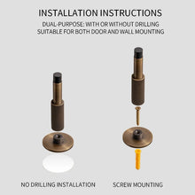 Load image into Gallery viewer, INSPIRA LIFESTYLES - Knurled Wall Door Stops with crisscross diamond-pattern detailing, adjustable length and rubber cushion pads in Matte Black, Satin Brass, Bright Chrome and Antique Bronze.
