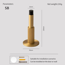 Load image into Gallery viewer, INSPIRA LIFESTYLES - Knurled Wall Door Stops with crisscross diamond-pattern detailing, adjustable length and rubber cushion pads in Matte Black, Satin Brass, Bright Chrome and Antique Bronze.