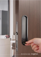 Load image into Gallery viewer, INSPIRA LIFESTYLES - Milo Pocket Door Handle, recessed pocket door handle, sliding door recessed pull, zinc alloy pocket door hardware, modern flush door handle, minimalist sliding door handle