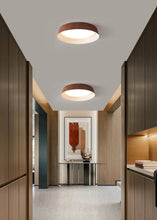 Load image into Gallery viewer, INSPIRA LIFESTYLES - Noar Ceiling Light, Scandinavian ceiling light, walnut-toned ceiling light, flush mount LED ceiling light, Nordic interior lighting, minimalist ceiling light, contemporary interior lighting, designer ceiling fixture