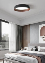 Load image into Gallery viewer, INSPIRA LIFESTYLES - Noar Ceiling Light, Scandinavian ceiling light, walnut-toned ceiling light, flush mount LED ceiling light, Nordic interior lighting, minimalist ceiling light, contemporary interior lighting, designer ceiling fixture